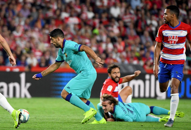 Suárez, durante el duelo ante Granada 