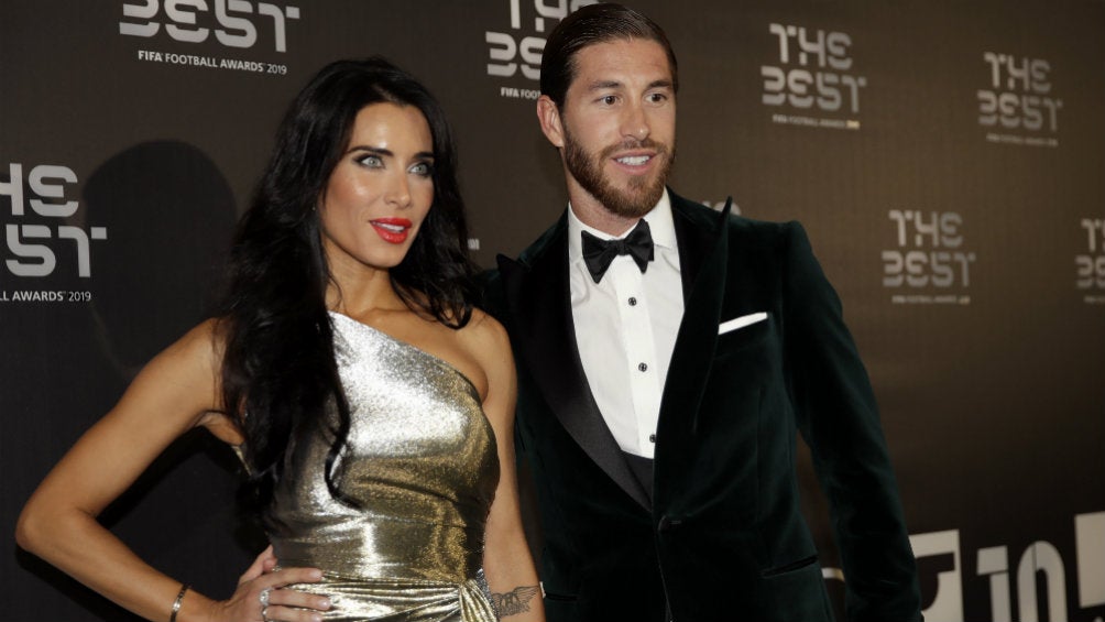 Sergio Ramos y su pareja en la gala de premios The Best