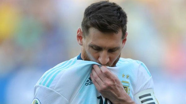 Lionel Messi en acción con Argentina