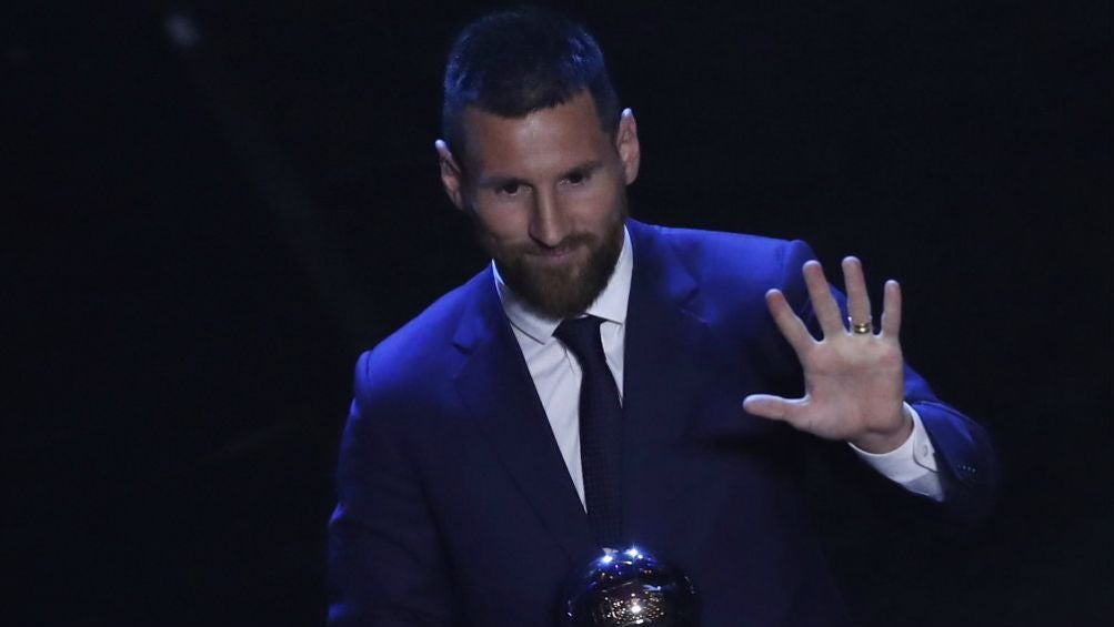 Messi tras recibir el premio 'The Best'