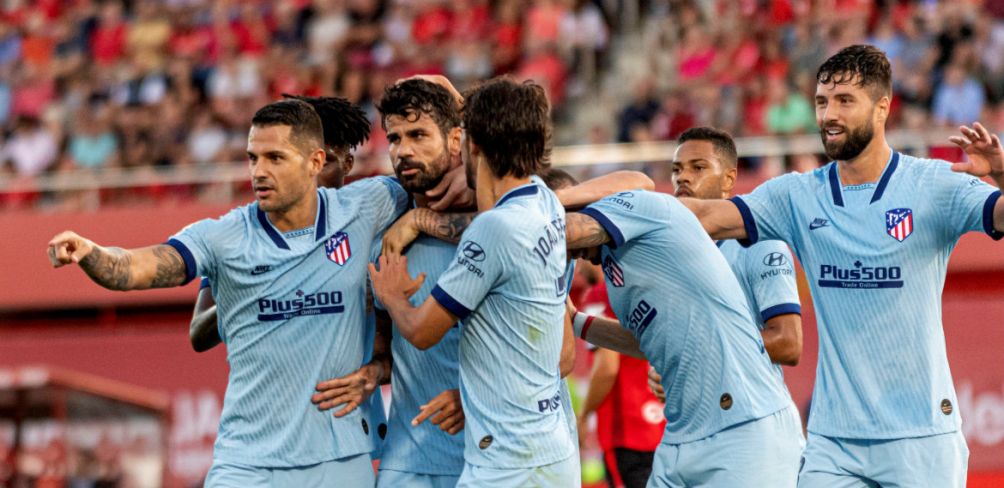 Jugadores del Atlético de Madrid festejan un gol vs el Mallorca