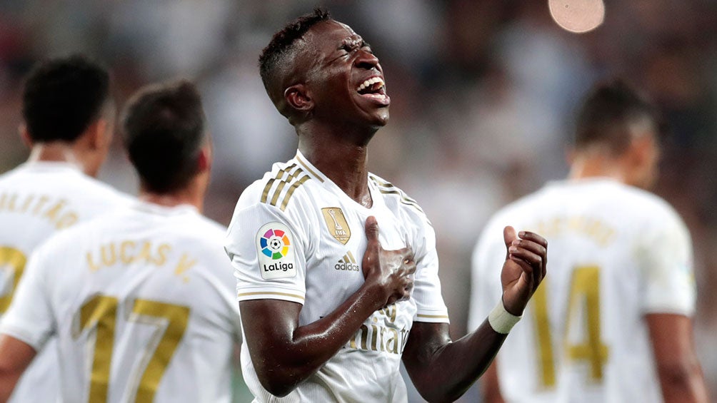 Vinicius llora tras anotar gol con el Real Madrid