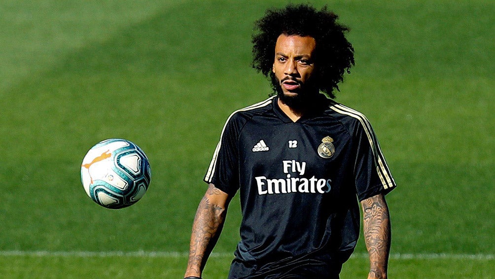 Marcelo, en entrenamiento del Real Madrid