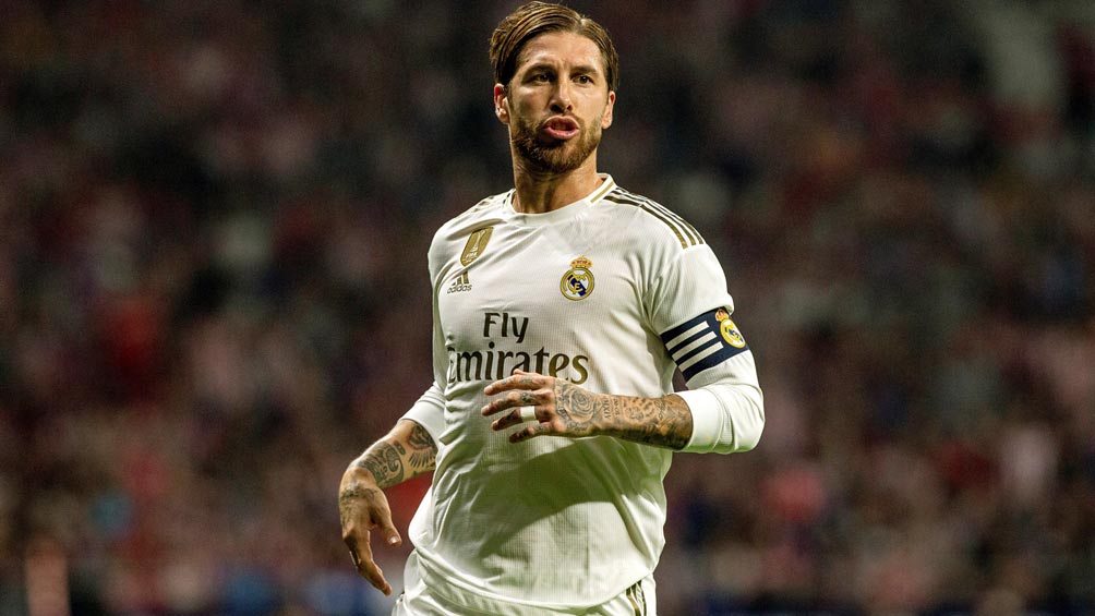 Sergio Ramos, durante el duelo ante el Atlético 