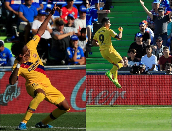 Firpo y Suárez celebrando sus anotaciones