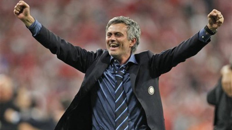 Mourinho celebra el título de la Champions en 2010