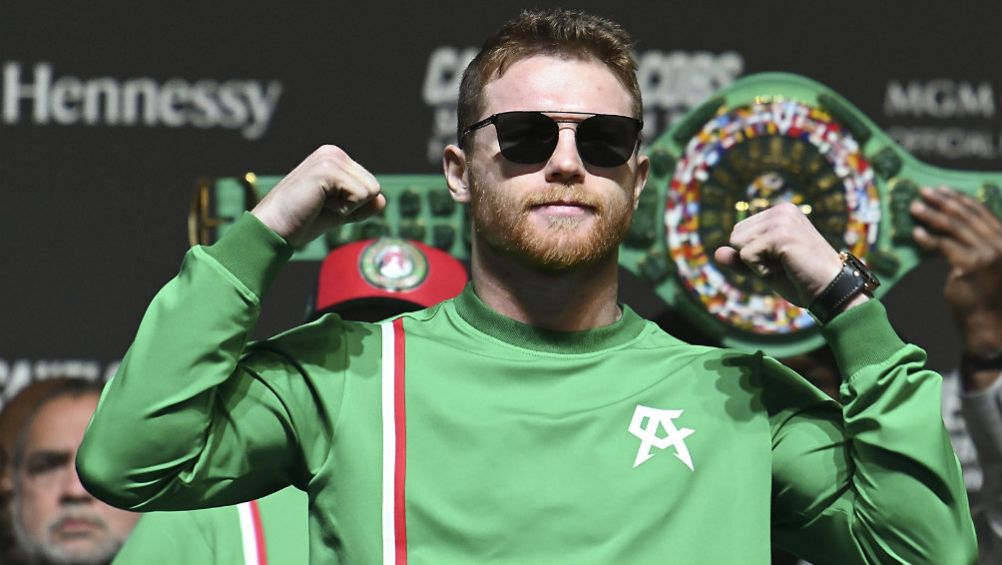 Canelo, durante la ceremonia de pesaje