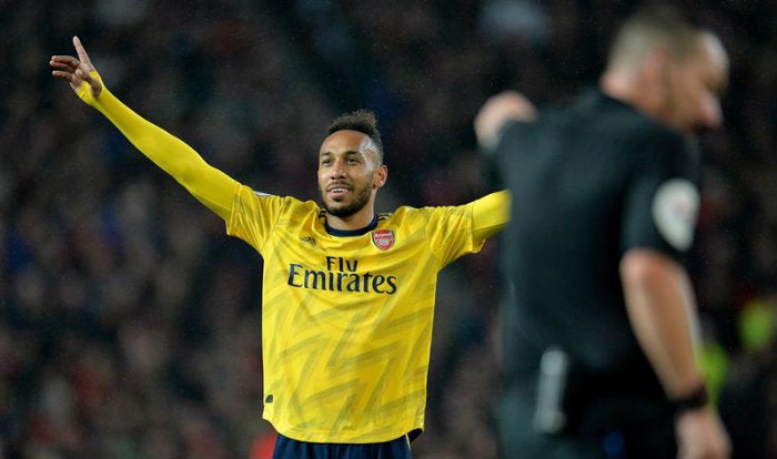 Aubameyang, en un partido del Arsenal