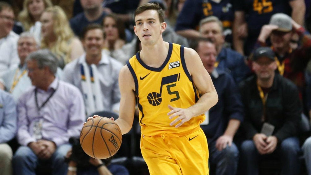 David Stockton durante un juego de baloncesto