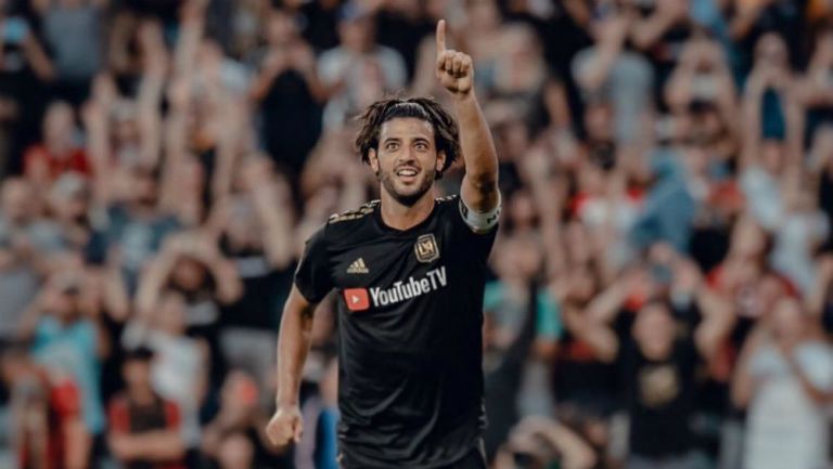 Carlos Vela celebra un gol con Los Angeles FC 