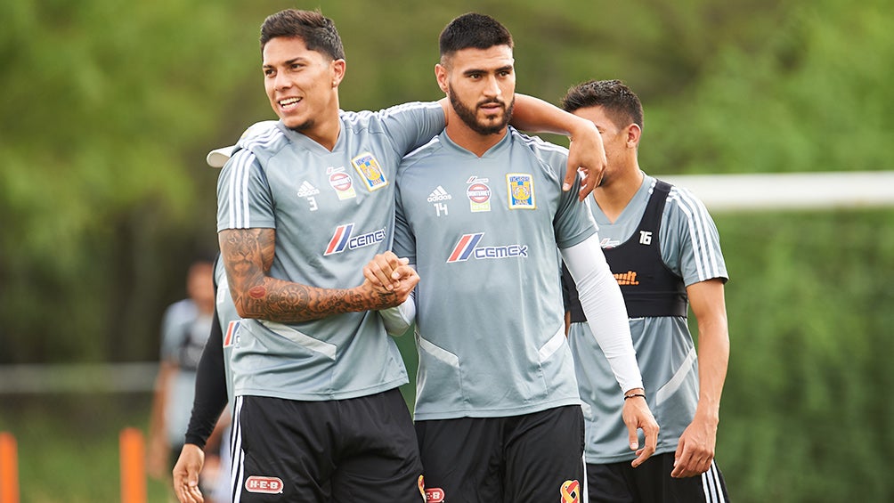 Salcedo, durante un entrenamiento de Tigres en Zuazua