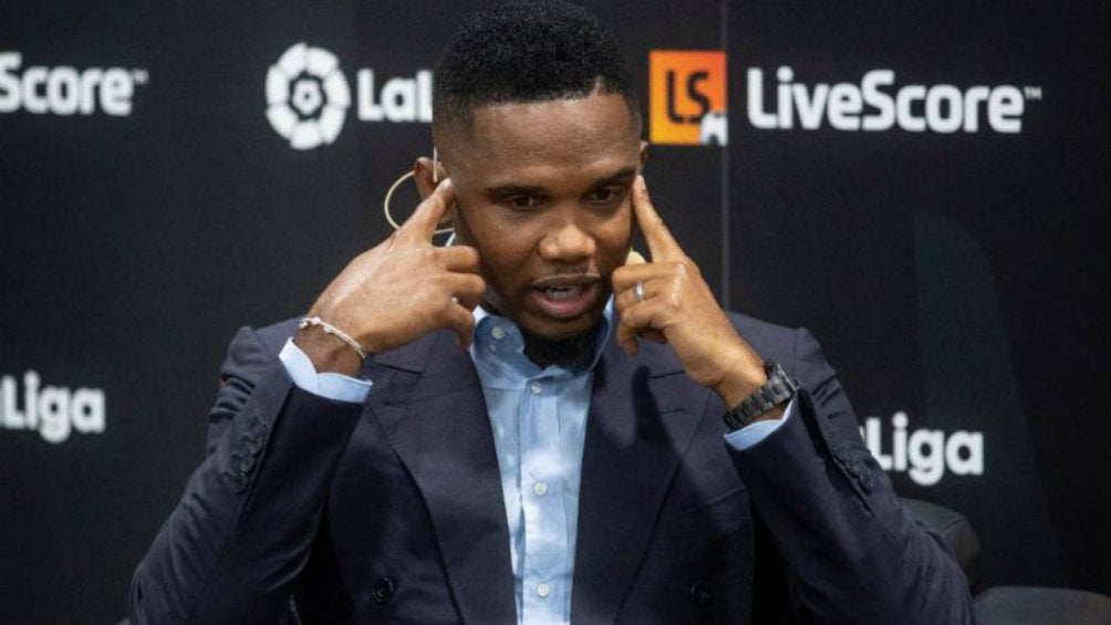 Samuel Eto'o durante un evento de La Liga 