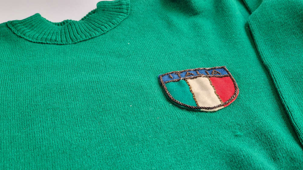 La primer playera verde de Italia usada en 1954