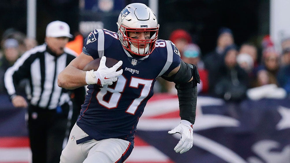 Rob Gronkowski, en un partido con los Patriots