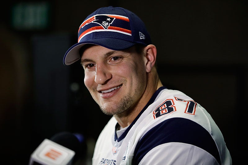 Rob Gronkowski, en una conferencia de prensa