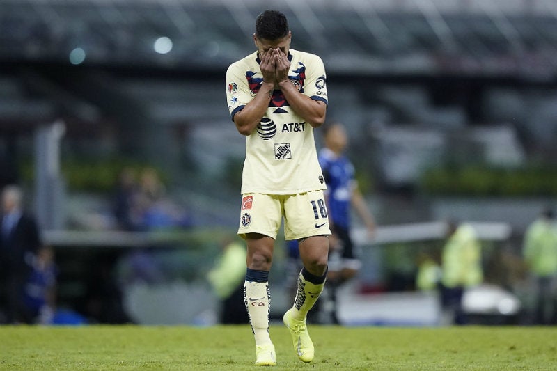 Bruno Valdez, en lamento durante el América vs Gallos