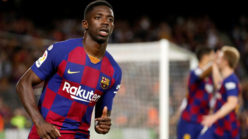 Dembélé durante un duelo con el Barcelona en La Liga 