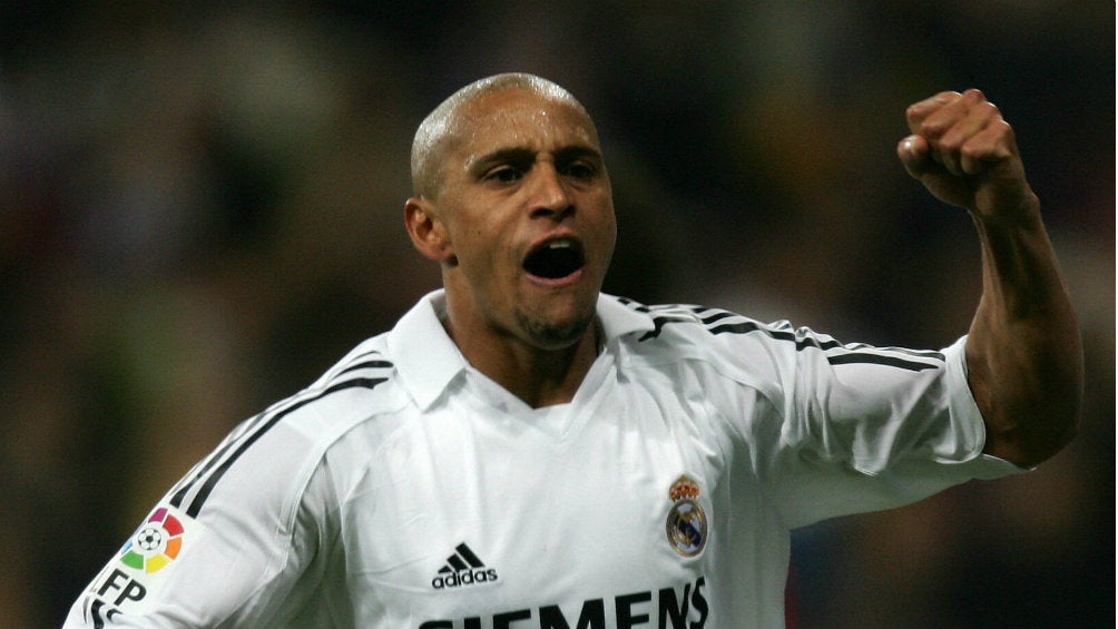 Roberto Carlos, en festejo con el Real Madrid