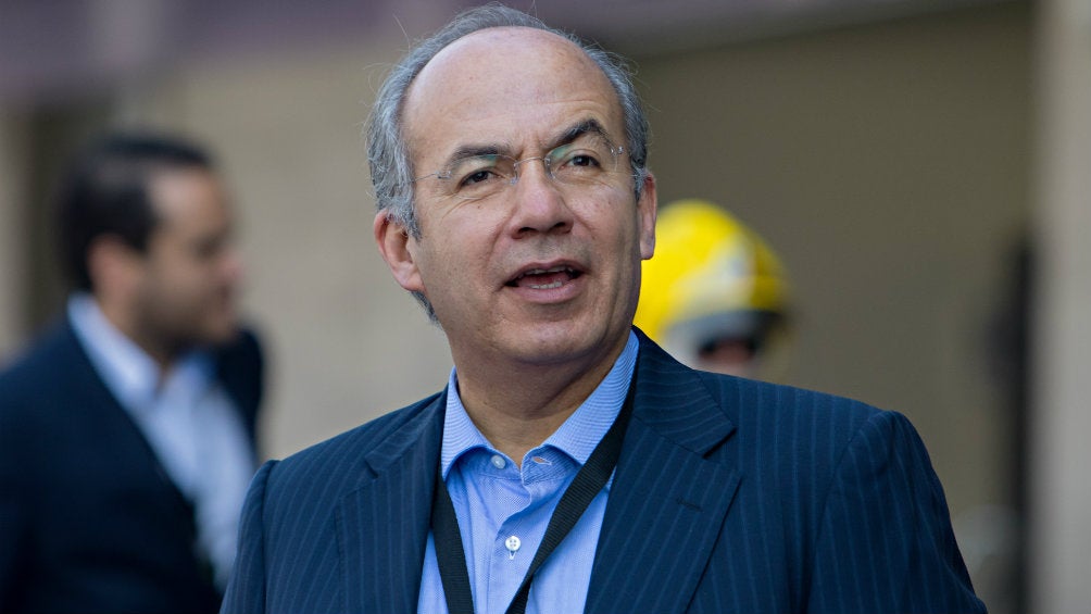 Felipe Calderón durante un evento de Fórmula E este año