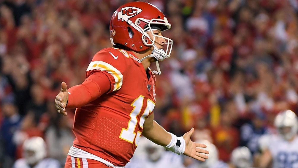 Patrick Mahomes en un partido con los Chiefs