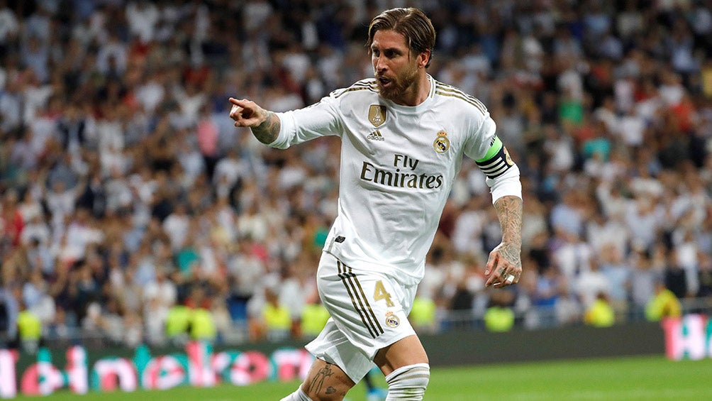 Sergio Ramos celebra gol con el Real Madrid 