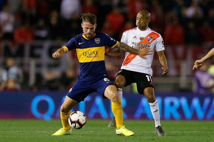 Alexis Mac Allister, durante el partido ante River Plate