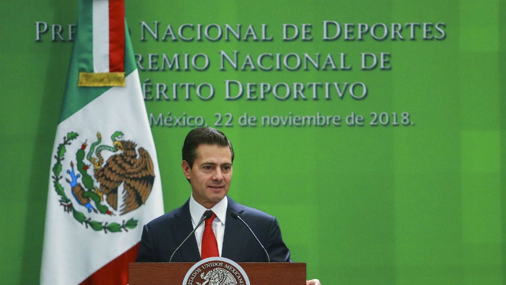 Enrique Peña Nieto durante la entrega del PND 2018