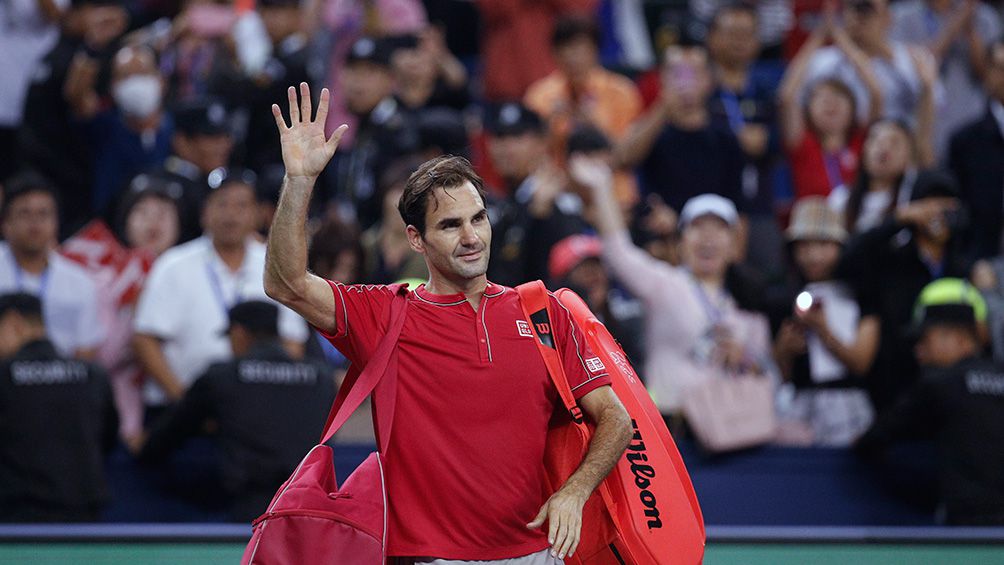 Roger Federer durante un partido en el Master de Shangai 