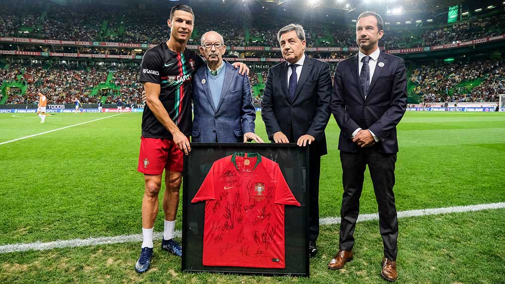 Cristiano y Pereira antes del juego