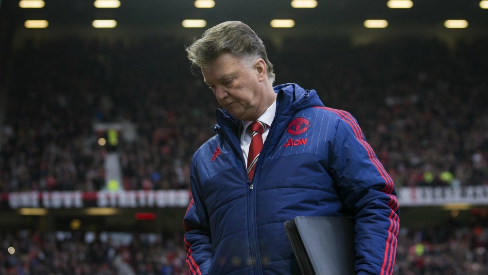 Louis Van Gaal durante un partido del Manchester United