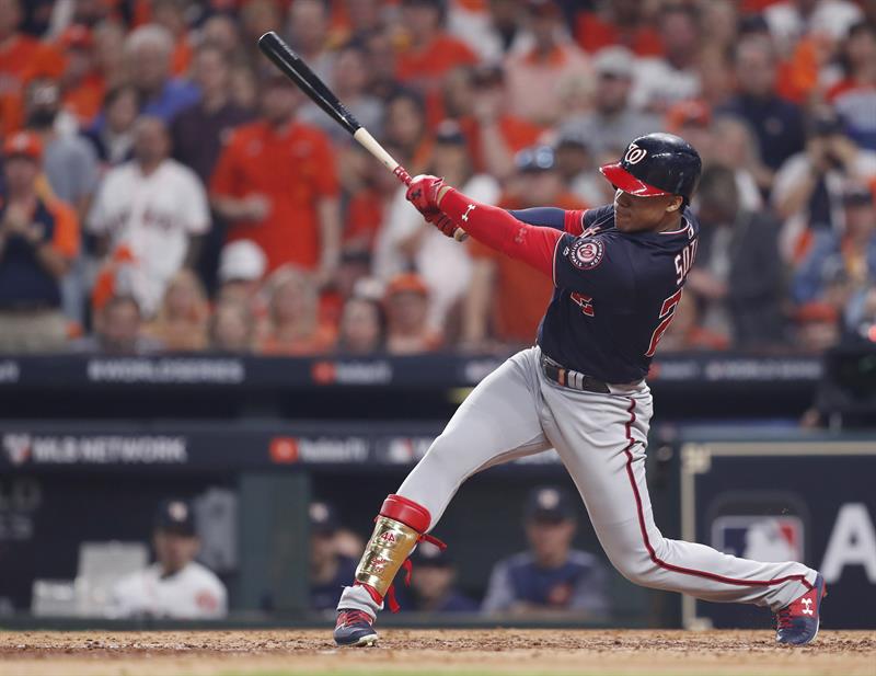 Juan Soto, en el Juego 1 de la Serie Mundial 2019