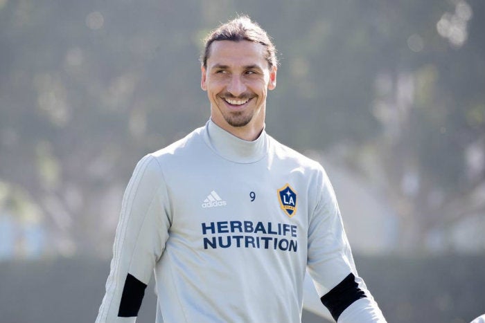 Zlatan, en un entrenamiento del Galaxy