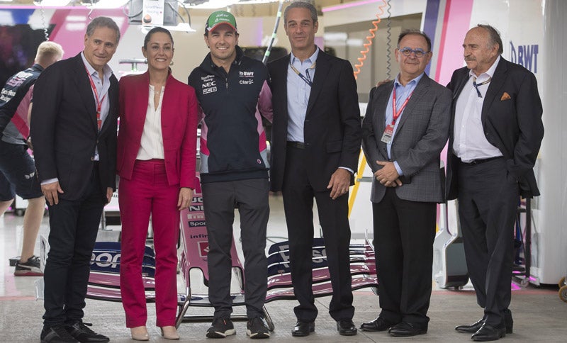 Claudia Sheinbaum y Sergio Pérez en el AHR