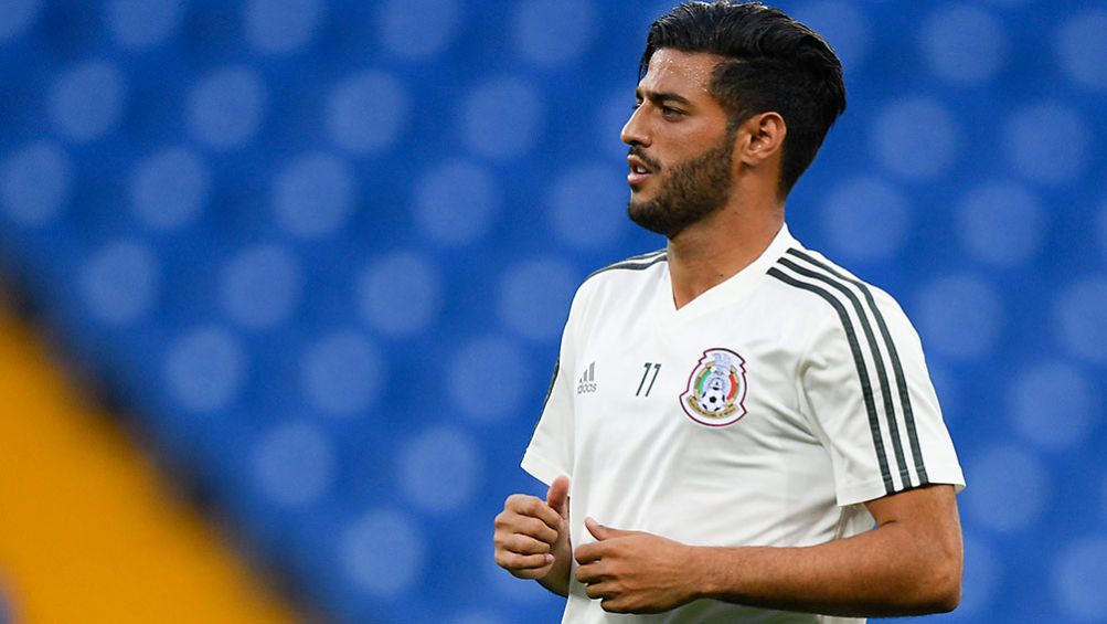 Carlos Vela en un entrenamiento del Tri en 2018