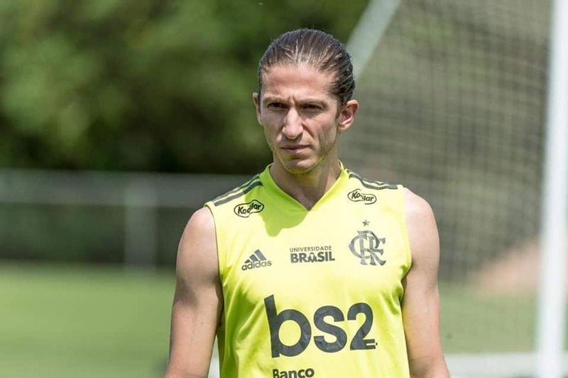 El lateral brasileño, en un entrenamiento de Flamengo 