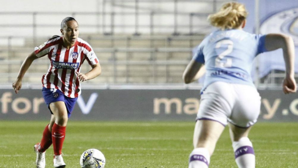 Charlyn, en un partido del Atlético