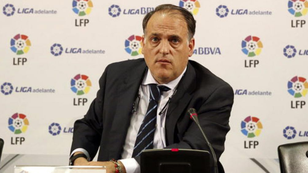 Javier Tebas durante una conferencia en España 