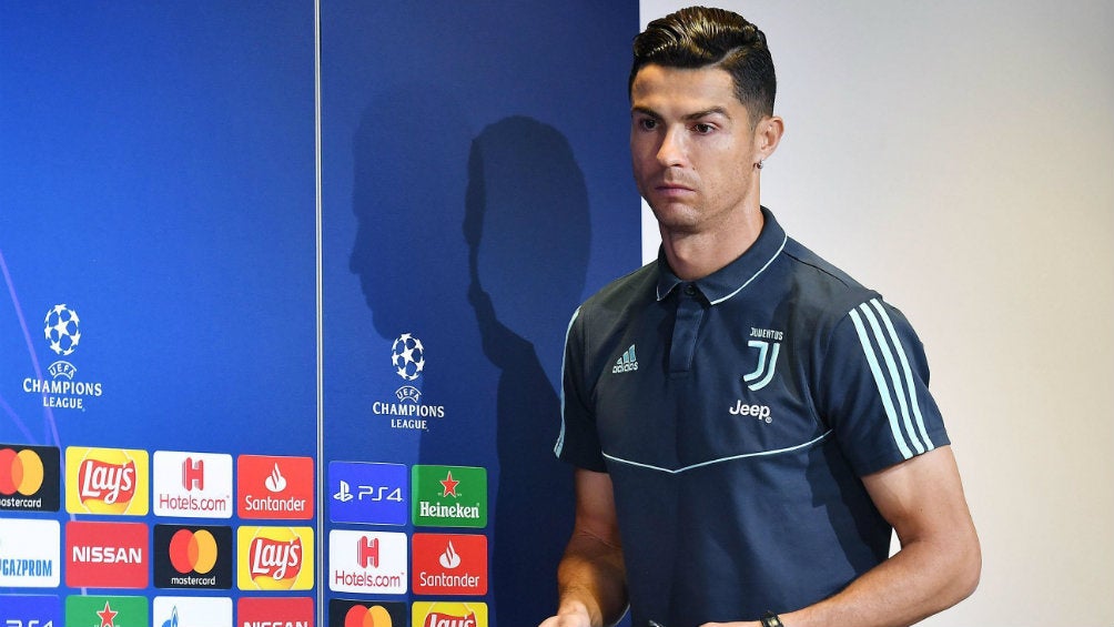 Cristiano Ronaldo antes de un partido de la Juventus