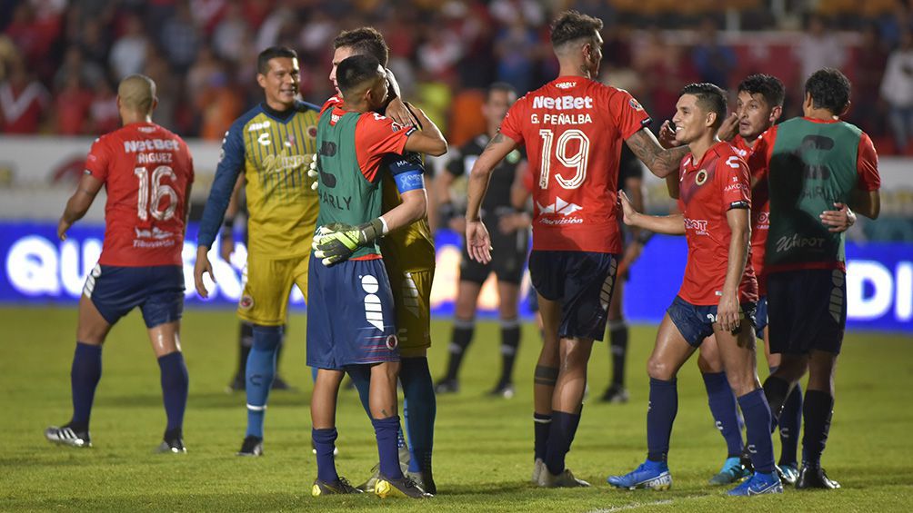 Los jugadores de Veracruz en el partido contra Puebla