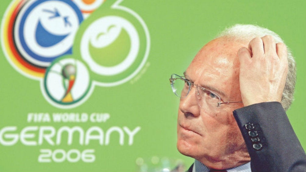 Beckenbauer durante una charla sobre el Mundial de Rusia 2018