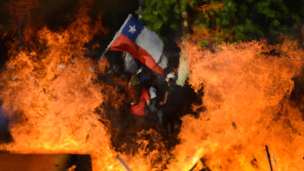 Parte de las protestas sociales en Chile