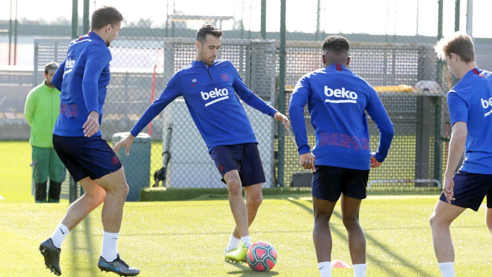 Sergio Busquetes en un entrenamiento