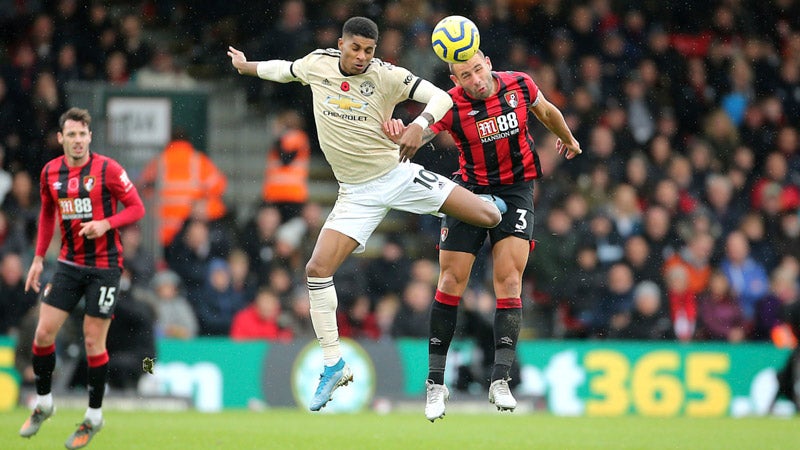 Así se peleó el balón en el Man United-Bournemouth 