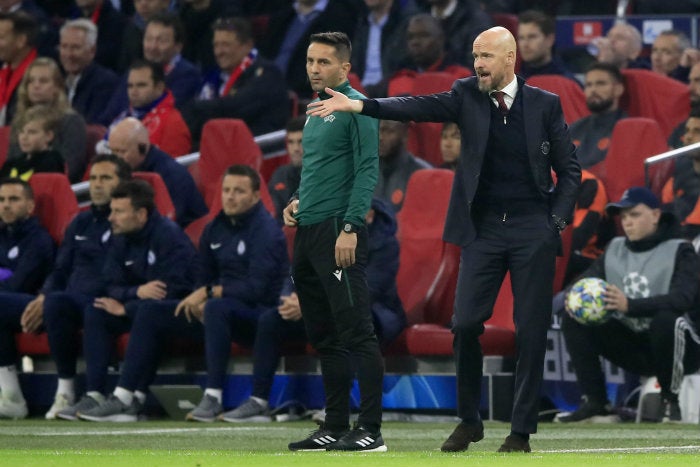 Ten Hag, en el banquillo del Ajax