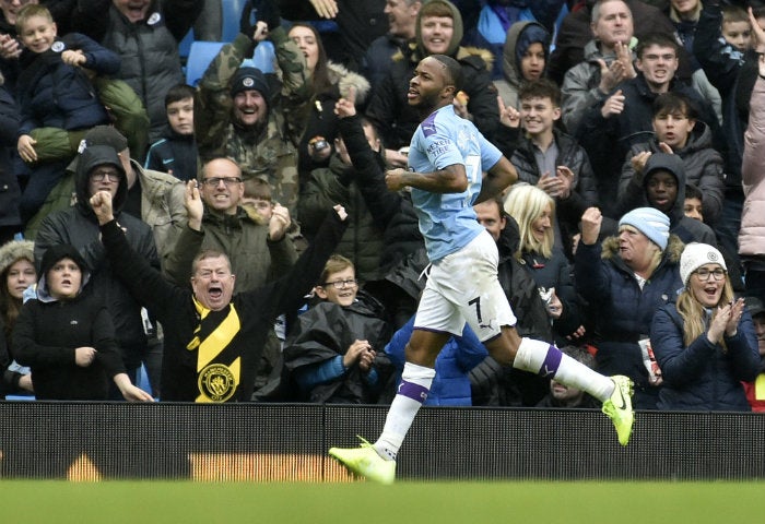 Sterling, en un partido del Man City