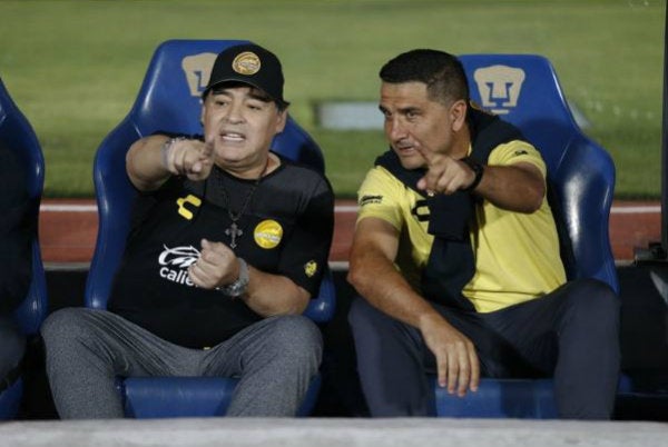 Diego Maradona durante su etapa en Dorados