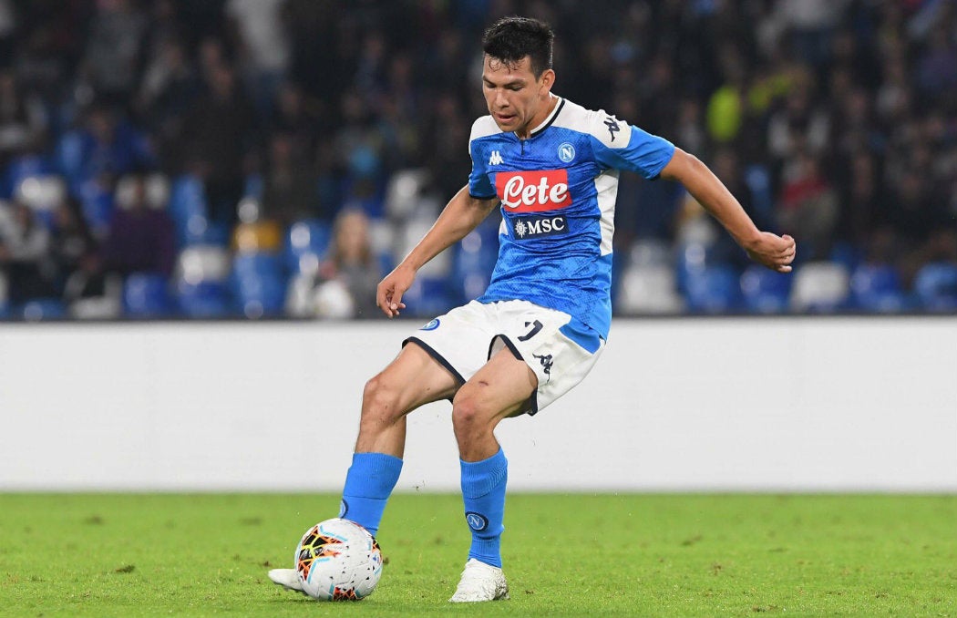 Lozano en un partido del Napoli