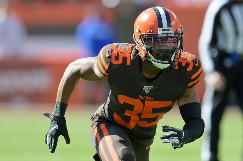 Jermaine Whitehead, en un partido con los Browns