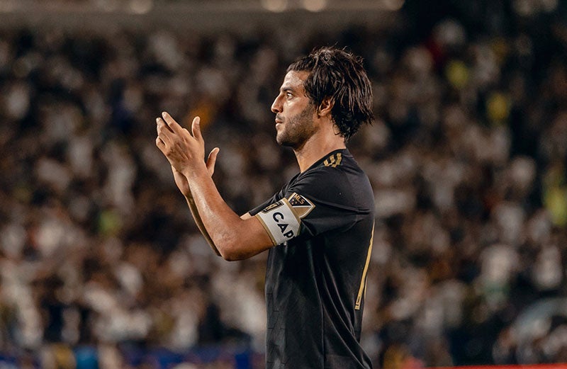 Carlos Vela celebra un triunfo de Los Angeles FC