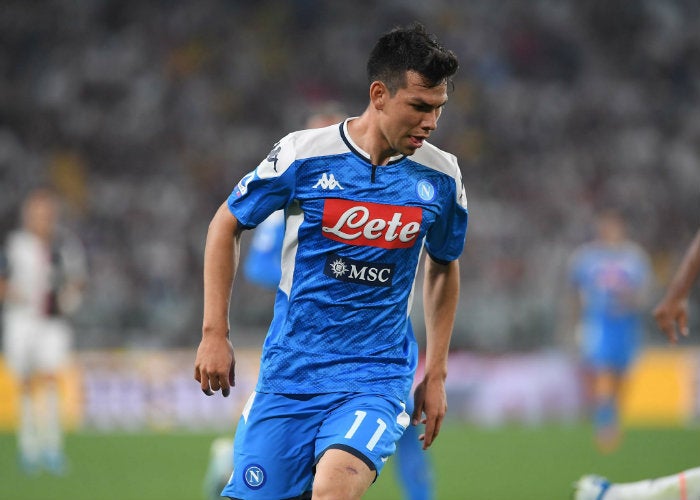 Lozano, en un partido del Napoli